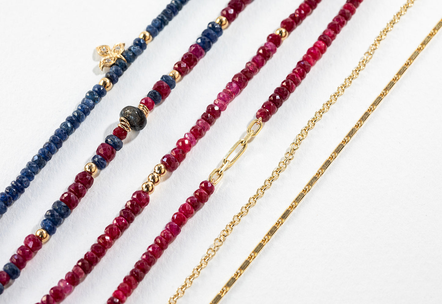 צמיד אבני חן וזהב - ספיר