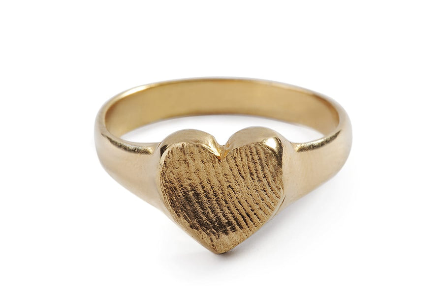 Heart Seal Fingerprint Signet Ring