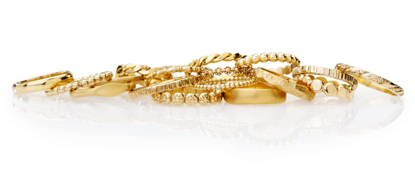 סט טבעות נישואין - צמה וכדורים