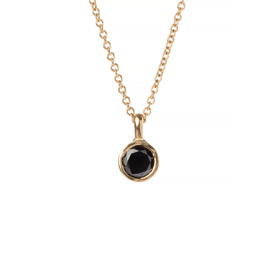 Mini D Black Necklace