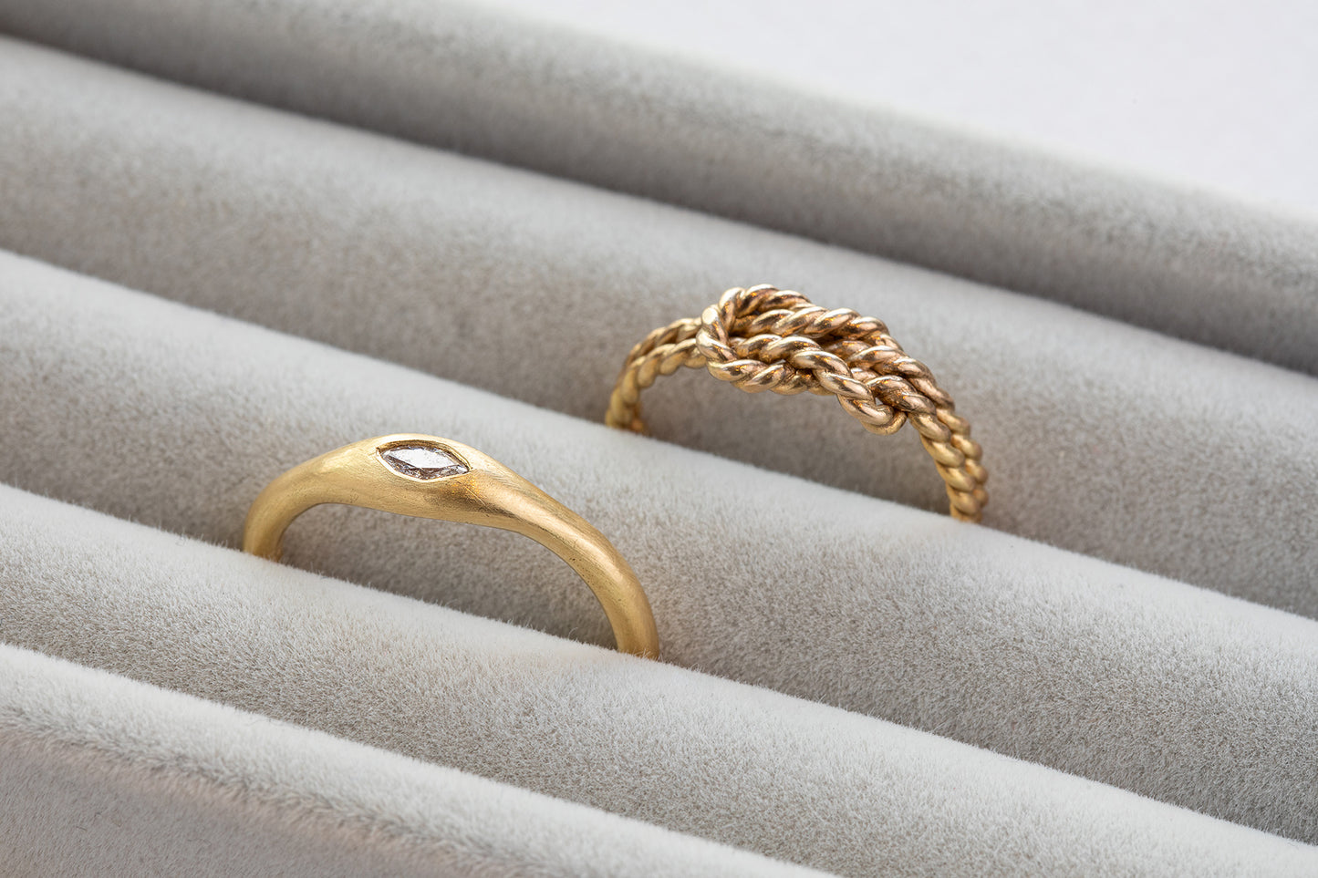 טבעת חותם זהב - מרקיזה - יהלום