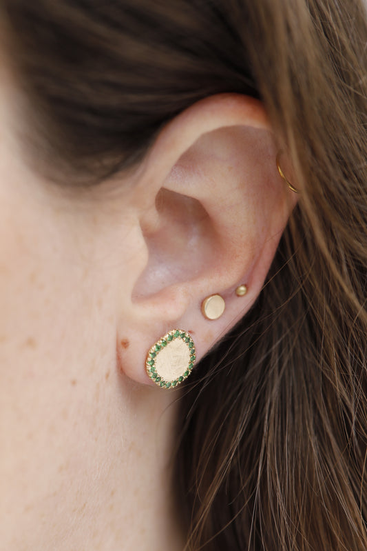 עגילי זהב עגול - נגה סטאר - צבורייט