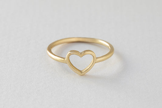 טבעת לב זהב - נועה