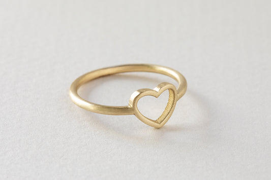 טבעת לב זהב - נועה