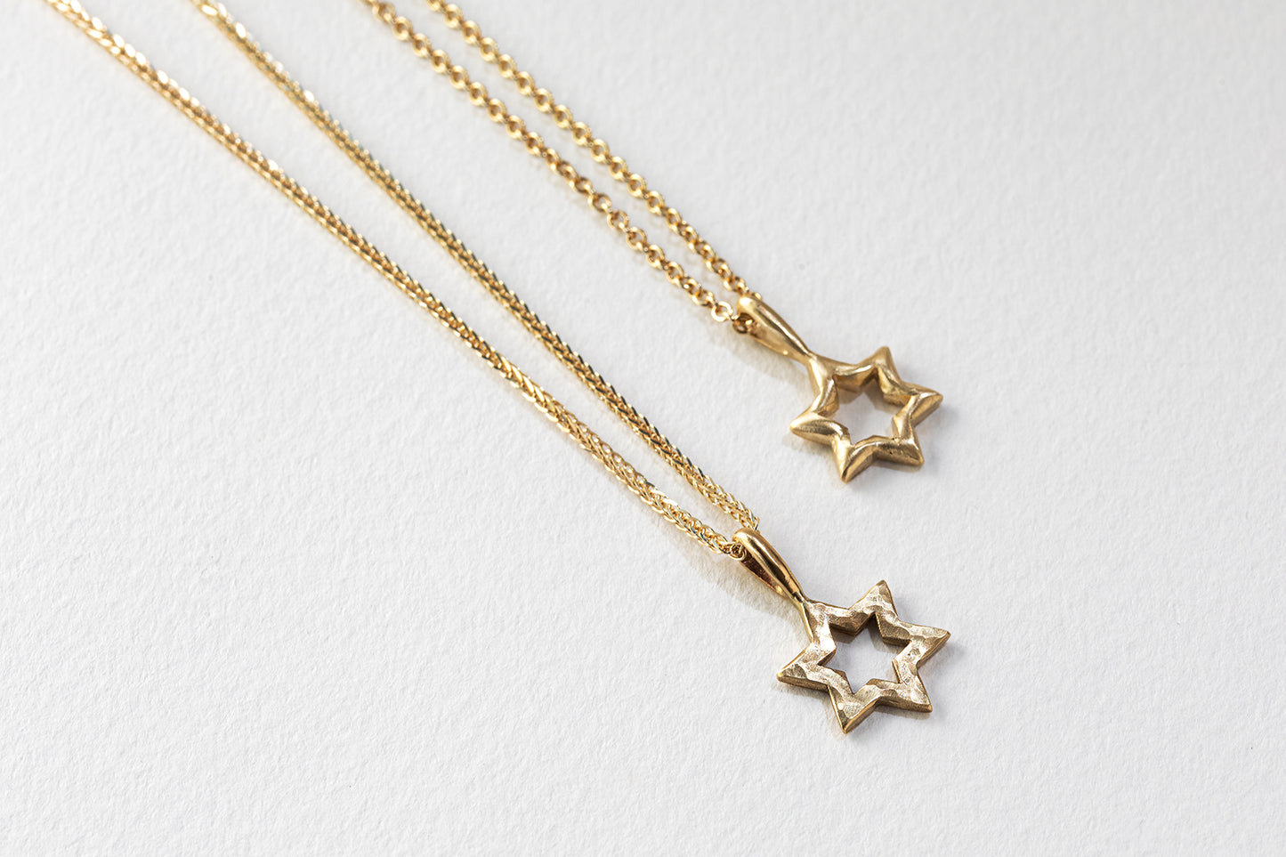 שרשרת מגן דויד כוכב זהב - טקסטורה - בינוני
