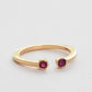 טבעת זהב פתוחה - שילה - רובי
