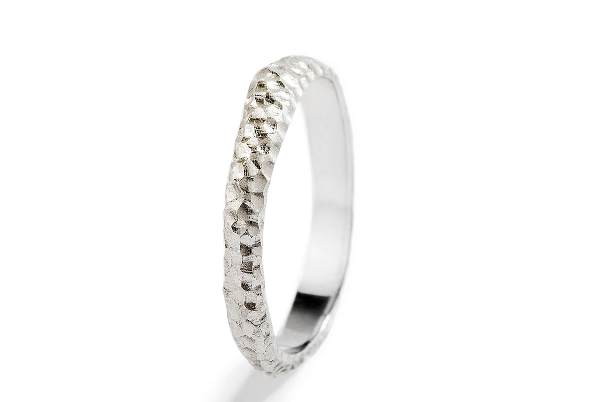 צמד טבעות עדינות - זהב לבן