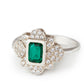 טבעת זהב וינטאג׳ - אלזה - אמרלד ויהלומים