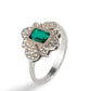 טבעת זהב וינטאג׳ - אלזה - אמרלד ויהלומים