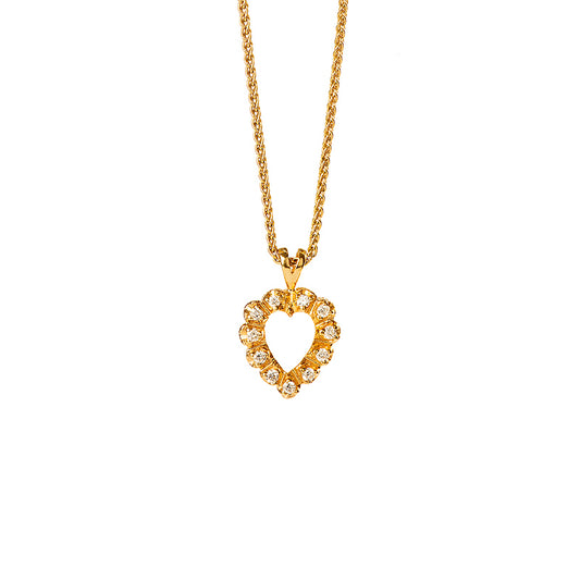 תליון לב מהמם חלול בפנים ומשובת כולו ביהלומים לבנים טבעיים