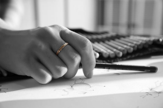 טבעת נישואין צמה - טקסטורה