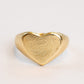 טבעת חותם - זהב - לב שטוח