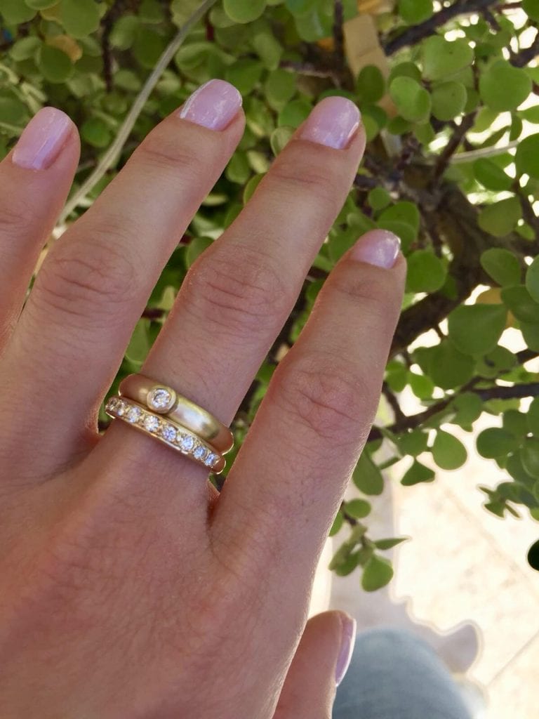 סט טבעות זהב - סימון - יהלומים