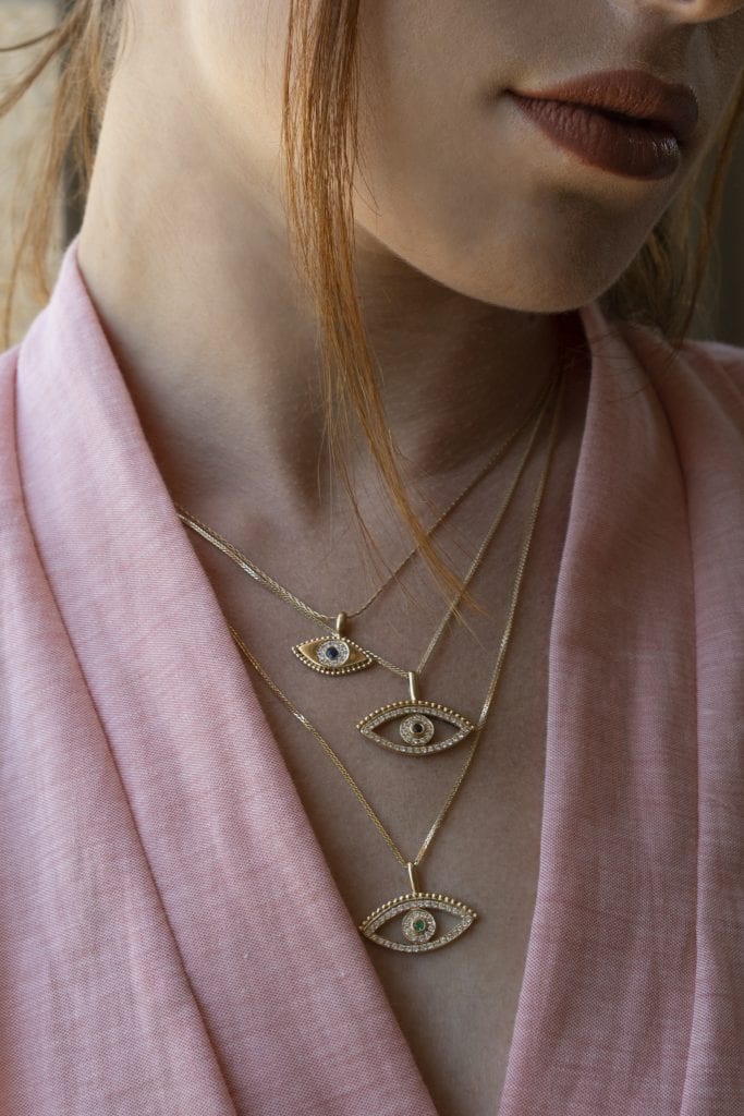 Open Eye Diamond Necklace - Emerald