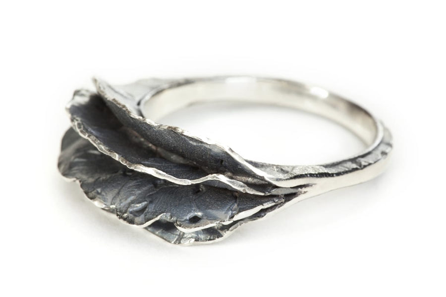 Volcano Ring - Black Silver