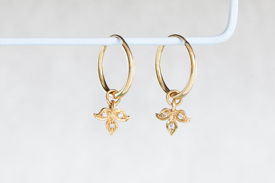 Leaf Diamond Hoops