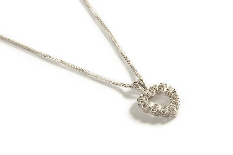 Gold Heart Necklace - White