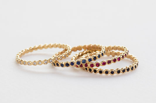 טבעת עיגולי זהב - סופר מיני - יהלומי מעבדה