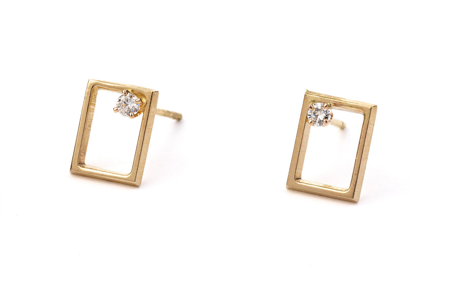 Geometric Diamond Rectangle Earrings