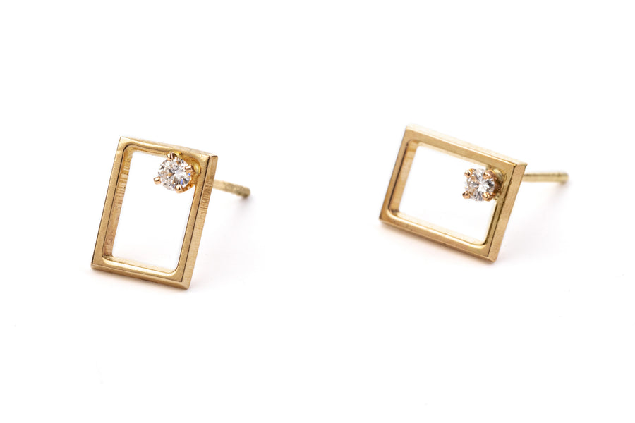 Geometric Diamond Rectangle Earrings