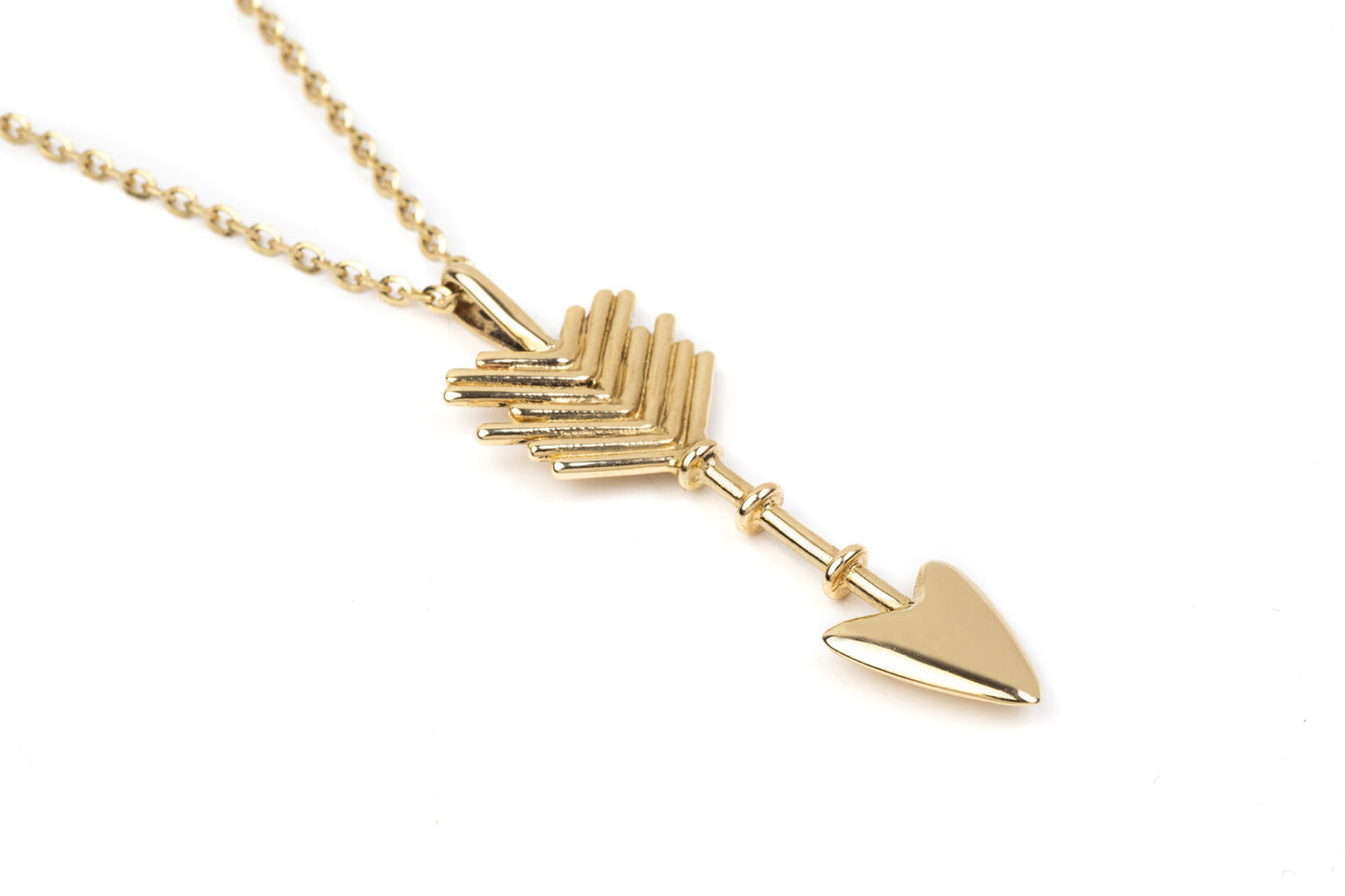 שרשרת זהב עם תליון חץ זהב גדול ומרשים