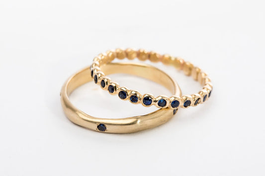 סט טבעות זהב - ספיר