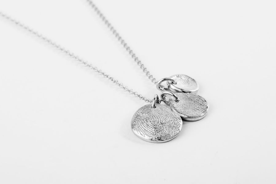 Round Trio Fingerprint Necklace