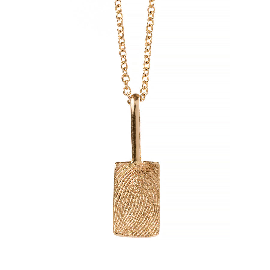 Small Rectangle Fingerprint Necklace