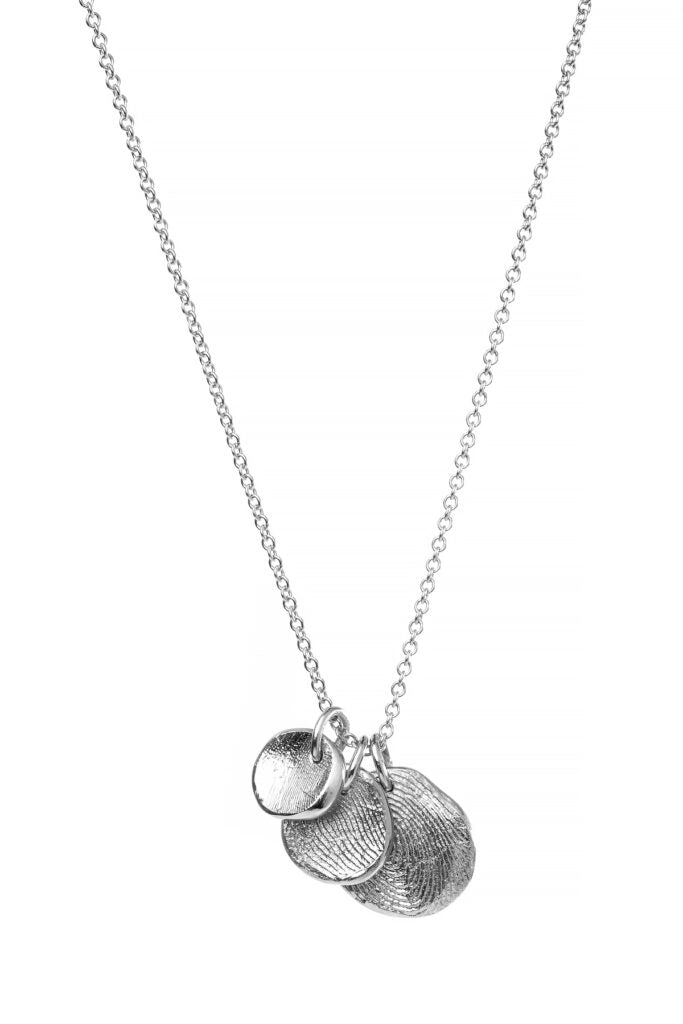 Round Trio Fingerprint Necklace