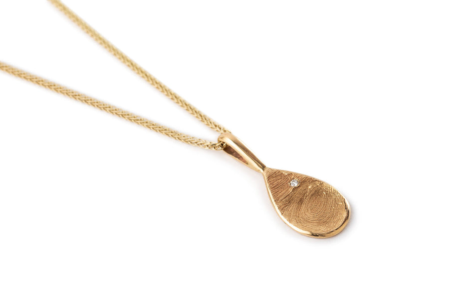 Tear Drop Fingerprint Necklace