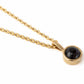 שרשרת חוליות זהב עם תליון כוס זהב קלאסית של הידרה משובצת אבן ספינל שחור