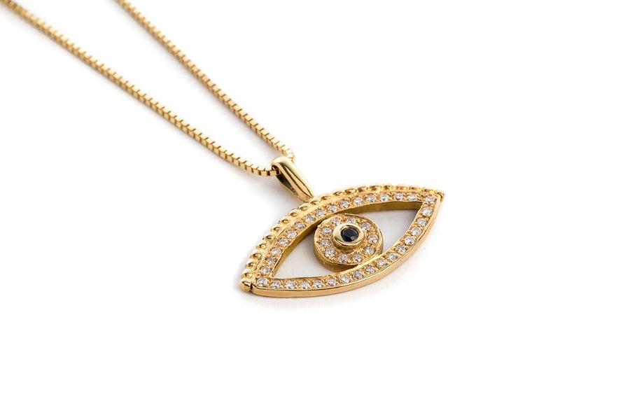 Open Eye Diamond Necklace - Sapphire