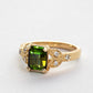 טבעת מעוצבת - קוקטייל - זהב - טורמלין ויהלומים