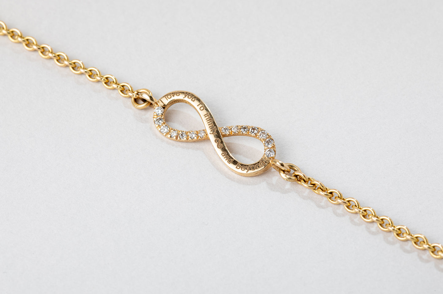 צמיד חוליות זהב - אינפינטי - יהלומים