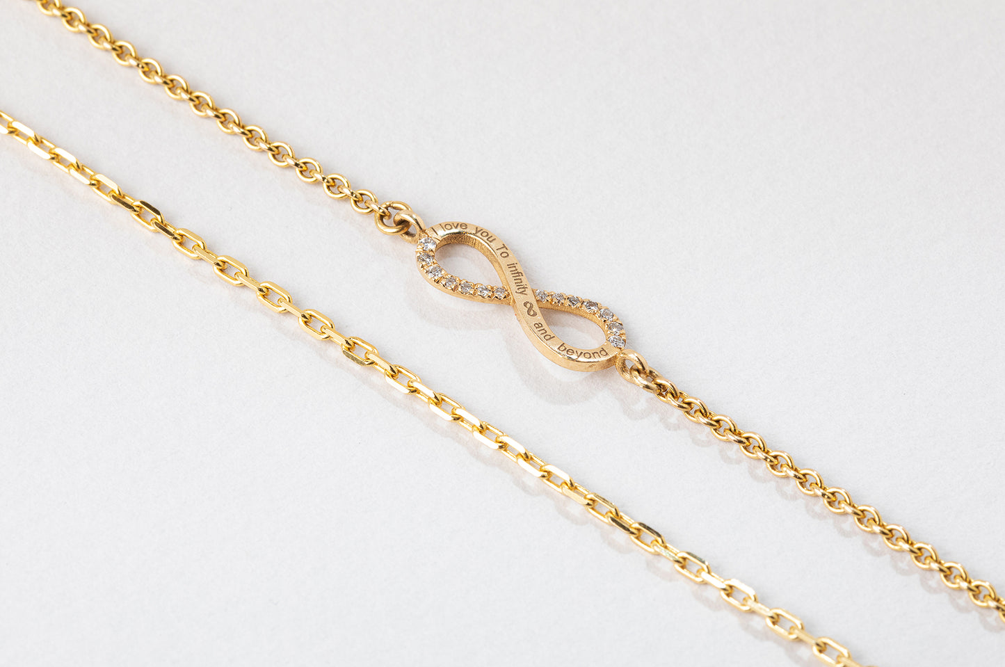 צמיד חוליות זהב - אינפינטי - יהלומים