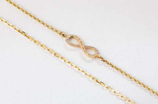 צמיד חוליות זהב - אינפינטי - יהלומים